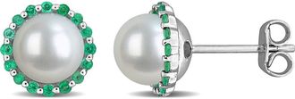 Delmar 7-7.5mm Cultured Freshwater Pearl Stud Earrings in Green at Nordstrom Rack