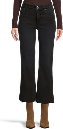 Kut from the Kloth Kelsey High-rise Fab Ab Ankle Flare With Raw Hem In Functional Womens Jeans Functional : 18 27, Cotton/Denim/Lyocell