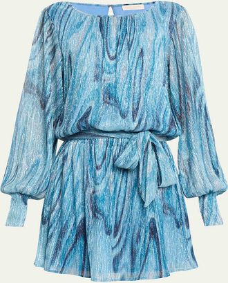 Ramy Brook Emberly Metallic Knit Mini Dress