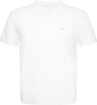 Calvin Klein T-Shirt CALVIN KLEIN SS STRETCH COTTON SLIM TEE, Herren, Gr. L, weiss (hellwei&szlig;), Single Jersey, Obermaterial: 95% Baumwolle, 5% Elasthan, unifarben, 