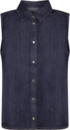 7 For All Mankind Sleeveless Denim Blouse - Dames - Spijkeroverhemden - Blauw - XS - Denim - Overhemden