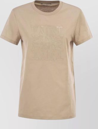 Max Mara crew neck top short sleeves silk blend