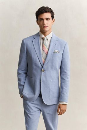 GANT Men Linen Blend Suit Jacket (56) FADED DENIM