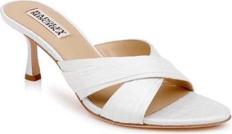 Badgley Mischka Xania Sandal in Ivory Silk at Nordstrom, Size 7.5