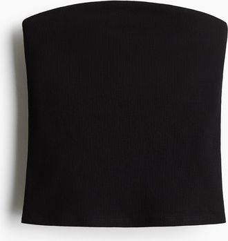 H&M Geripptes Tubetop - Schwarz