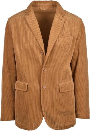 Aspesi Blazer van fluweel - Heren - Blazers - Bruin - S - Katoen - Jassen