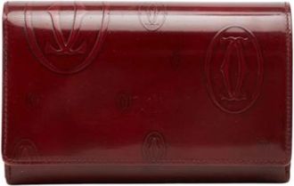 Cartier Pre-owned Long wallet (bi-fold) - Dames - Vintage Accessoires - Rood - ONE Size - Leer - Vintage