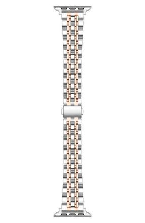 Posh Tech Rainey Silver/Rose Gold Stainless Steel Band for Apple Watch in Silver/Rose Gold at Nordstrom