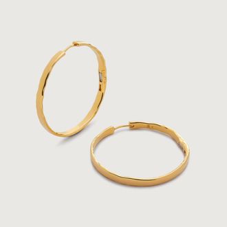Monica Vinader Gold Siren Muse Wave Large Hoop Earrings