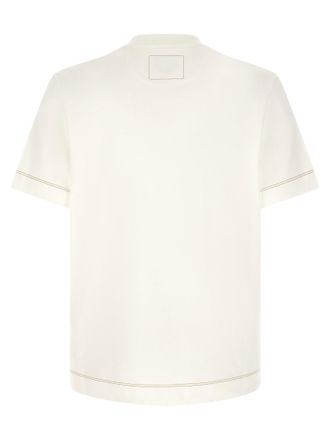 Fendi Leather Patch Logo T-shirt - Cream