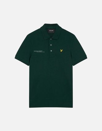 Lyle & Scott Mens Lyle & Scott Dark Green Co-ordinate Print Logo Short Sleeved Polo Shirt - Size: 34