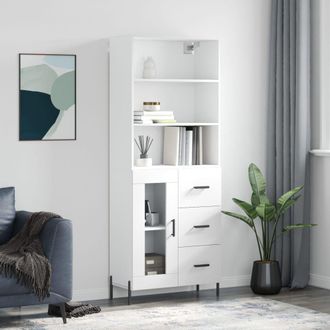 Berkfield Home Highboard White 69.5x34x180 cm Engineered Wood