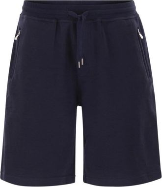 Brunello Cucinelli Shorts met trekkoord Taille Cargo - Heren - Korte Broeken - Blauw - XL - Katoen - Korte Broeken