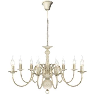 vidaXL L&aacute;mpara De Ara&ntilde;a Antique Metal Blanco 8 Bombillas E14 Vidaxl