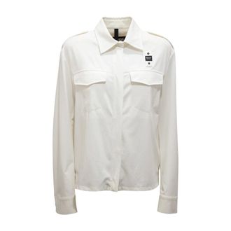 Blauer Light Jackets, female, White, Size: S Giubbotto Camicia Sfoderato