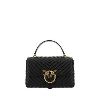 Pinko Black Calf Leather Bos Taurus Womens Handbag