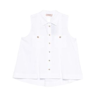 Twinset Shirts, female, White, Size: XL Chest-pocket Shirt