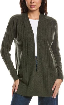 Fort&eacute; Cashmere Easy Cable Detail 100% Cashmere Cardigan