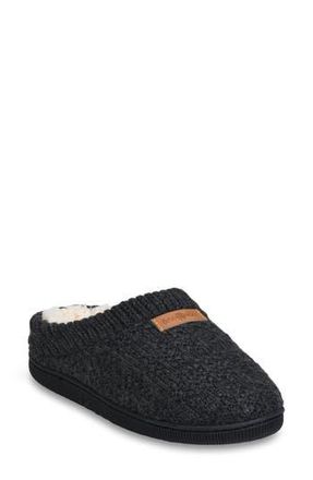 GaaHuu Textured Knit Faux Shearling Lined Slipper in Charcoal Grey at Nordstrom Rack, Size Medium