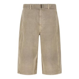 Christophe Lemaire Long Shorts, male, Beige, Size: M Denim Short in Heavy Broken Twill