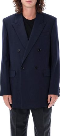 Ami Navy Blue Peaked Lapel Blazer