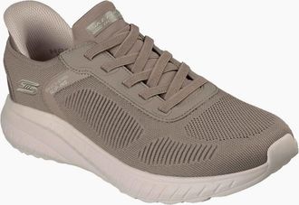 Skechers Mens BOBS Sport Squad Chaos Solid Step Mens Trainers - Dark Taupe Textile - Size: 10