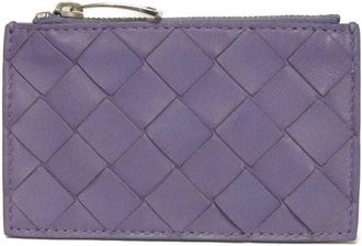 Bottega Veneta Purple Intrecciato Coin Purse/Coin Case (Pre-Owned)