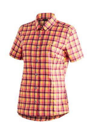 Maier Sports Funktionsbluse MAIER SPORTS Philina, Damen, Gr. 38, bunt (mehrfarbig), 85% Polyester, 15% Viskose, Blusen Funktionsbluse, Karierte Kurzarm-Bluse f&uuml;r W