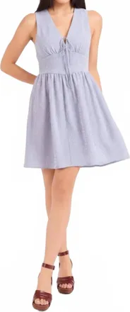 Sadie & Sage Garden Sun Tie Mini Dress In Blue