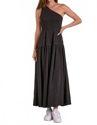 Elan Graci One-Shoulder Maxi Dress In Black