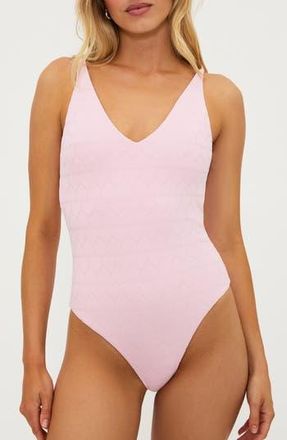 Beach Riot Reese Heart One-Piece Swimsuit in Pink Sands at Nordstrom Rack, Size X-Large