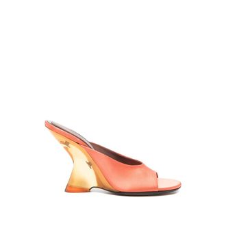 Dries Van Noten Heeled Mules, female, Orange, Size: 8 1/2 US Sculpted-heel Sandals