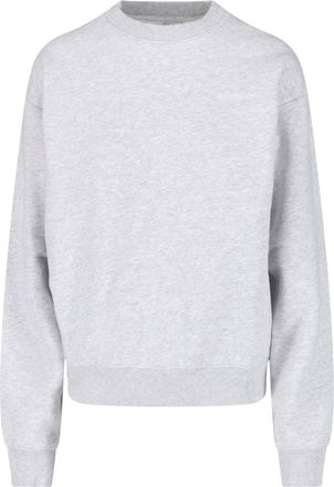 Sporty & Rich Heather Grey Crew Neck Cotton-Blend Sweatshirt