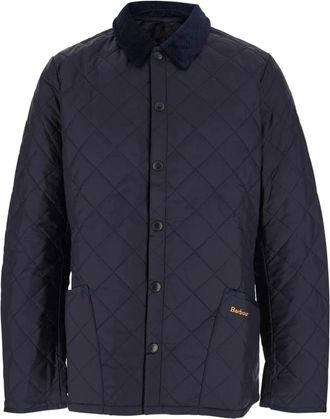 Barbour Jassen, Heren, Blauw, L, Gewatteerde buitenkleding jas voor Heritage stijl