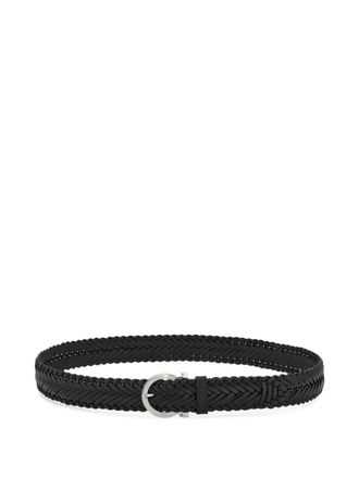 Ferragamo woven Gancini buckle belt - Black