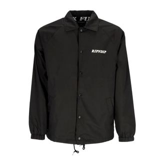 Ripndip Light Jackets, male, Black, Size: M Black Coach Jacket Lightweight Waterproof Men