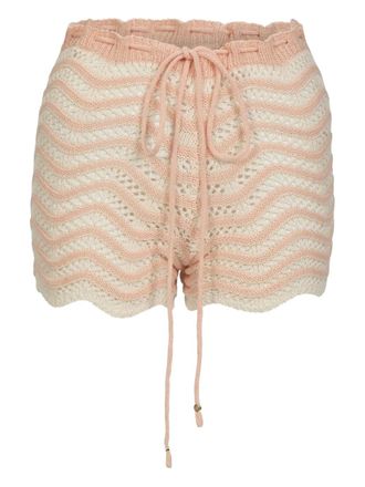 Bananhot Mina knitted drawstring shorts - women - Cotton/Viscose - XS/S - Pink