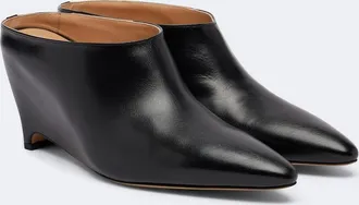 Maison Margiela Heel-Less leather wedge mules