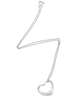 Tiffany & Co. Silver Elsa Peretti Open Heart 27Mm Large Necklace (Authentic Pre-Loved)
