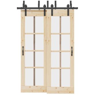 vidaXL Vidaxl - Kit De Herrajes Para Puertas Correderas Acero Negro 152,5 Cm