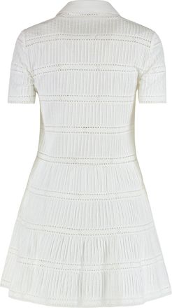 Celine Womens Dress With Embroidered Trimmings White Cotton