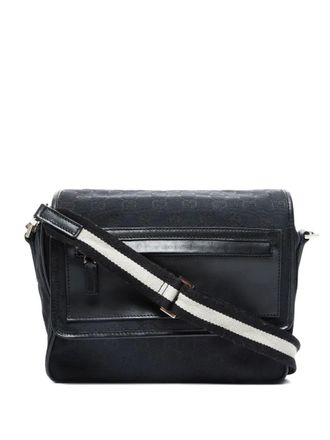 Gucci 1990-2000s monogram-pattern shoulder bag - women - Canvas - One Size - Black