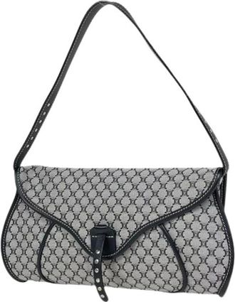 Celine Pre-owned Shoulder Bags, female, Gray, Size: ONE SIZE Pre-owned Vintage Canvas Shoulder Bag