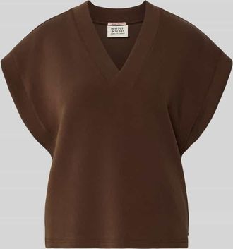 Scotch & Soda Relaxed Fit T-Shirt mit Lyocell-Anteil in Dunkelbraun, Gr&ouml;&szlig;e XL