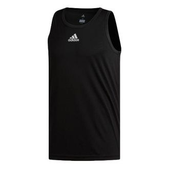adidas Mens adidas Logo Printing Solid Color Basketball Jersey Asia Sizing/Vest Black CZ1453