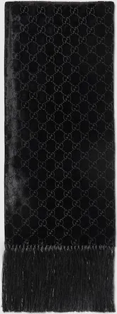Gucci GG Velvet Devor&eacute; Stole, Black, Silk