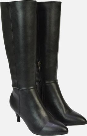 XY London Womens XY London Womens/Ladies Coby Pointed Mid Stiletto Knee-High Boots - Black - Size: 5