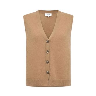 Levete Room Eloise 10 Gilet in Maglia Scollo a V - - Knitwear - Donna - Beige - S