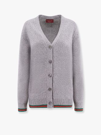 Gucci Cardigan in lana e cashmere con dettaglio web - GUCCI - gender_Woman