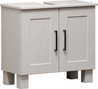 WELLTIME Waschbeckenunterschrank »Ulea« 1 Stk. tlg. Waschtisch aus Massivholz mit Bügelgriffen - Masse (B/T/H) 60/30/55 cm